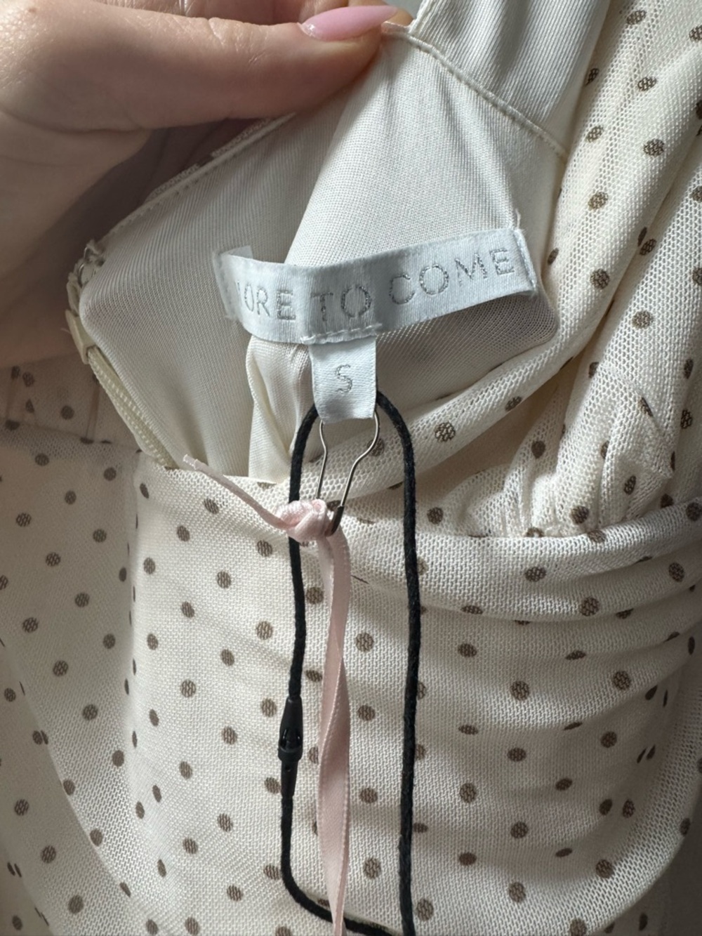 NWT More to Come Haydee Maxi Dress White Polka Dot S - Picture 3 of 5